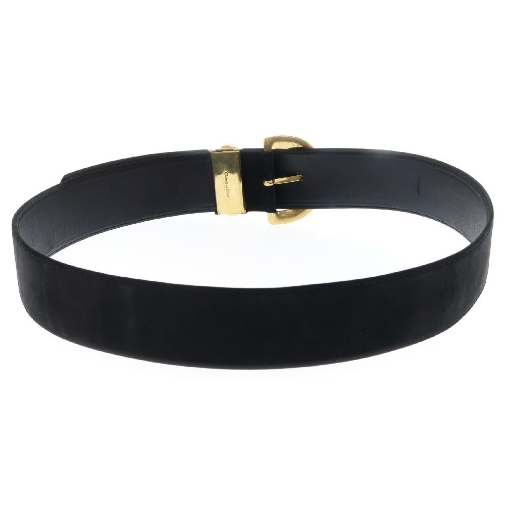 Dior ブラックレザーベルト ゴールドロゴ Dior ブラックレザーベルト ゴールドロゴ