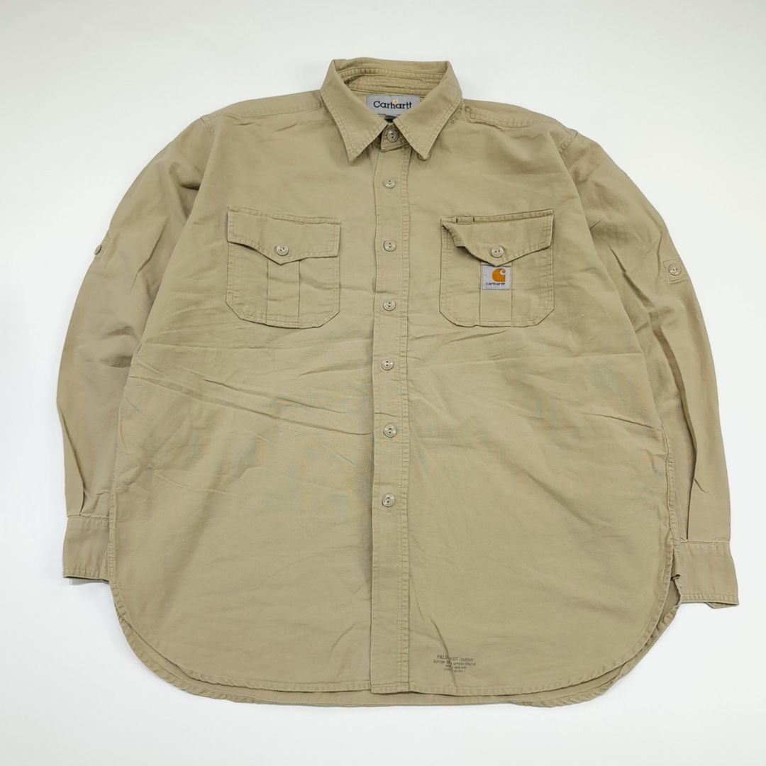 （ Sa077 ） M Carhartt(カーハート) ベージュ リメイク ミリタリー ミリタリー用 シャツ