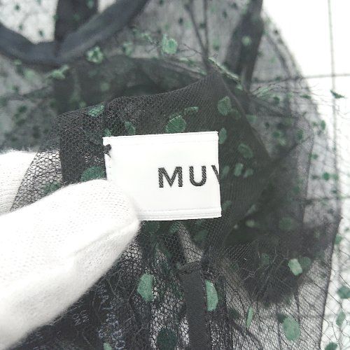 ◇ ⊂ MUVEIL ミュベール ドット柄 透け感 半袖 ドットチュール