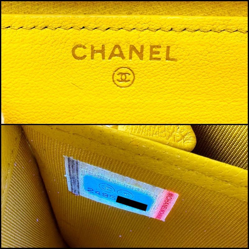 CHANEL シャネル マドモアゼル ラムスキン Vステッチ ラウンド