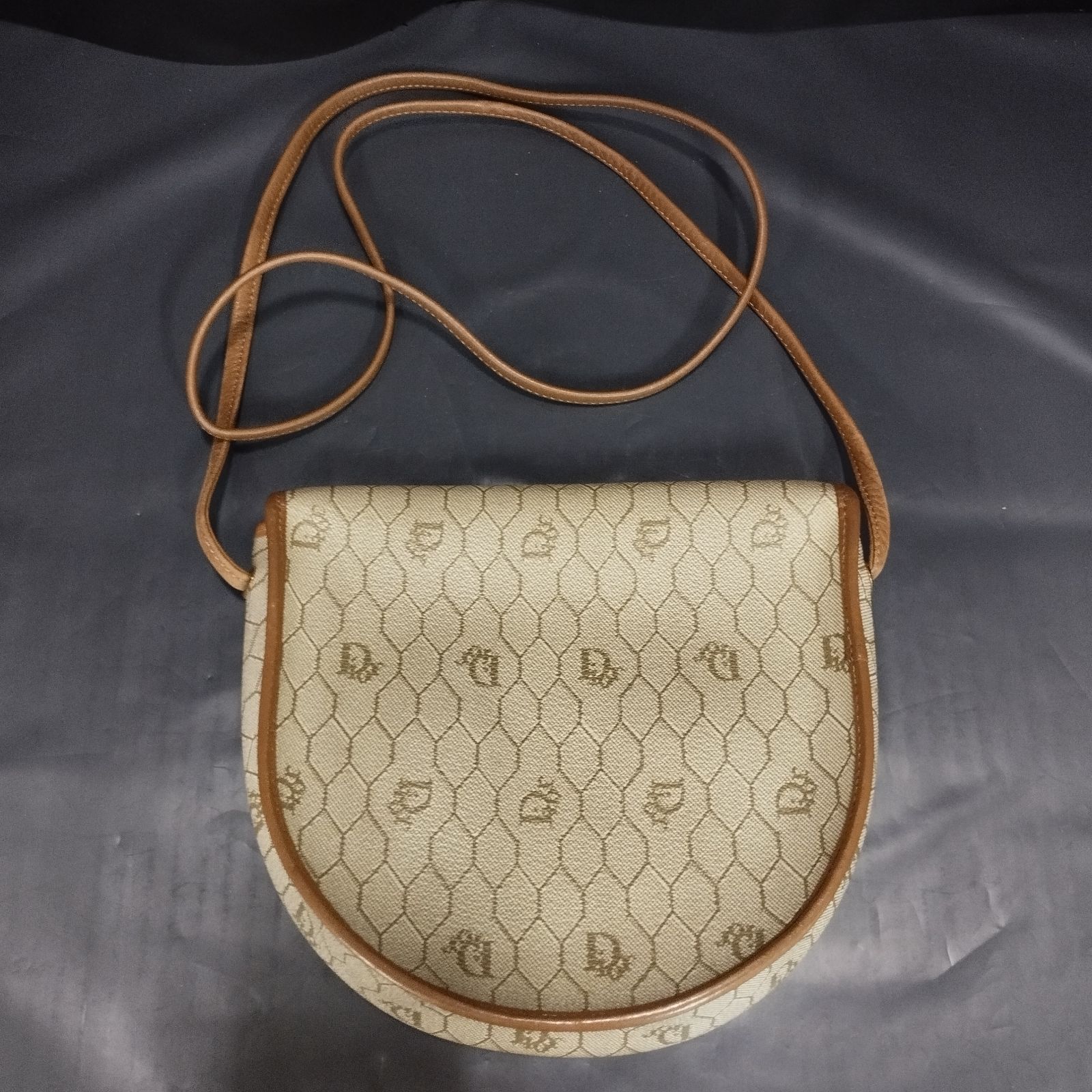 クリスチャンディオール ハンドバッグ ハニカム柄 PVC レザー Christian Dior クリスチャン ディオール ハニカム柄 レザー×PVC