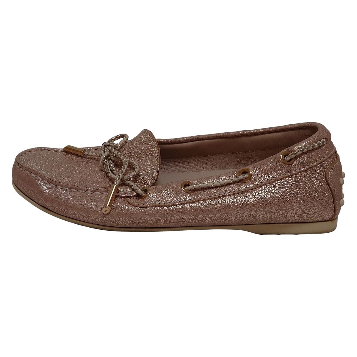 TOD S トッズ ドライビングシューズ 35 レディース - ピンクゴールド レザー