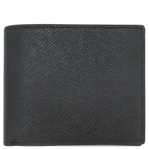 ルイヴィトン LOUIS VUITTON 二つ折り財布 ポルトフォイユ アメリゴ NM タイガ アルドワーズ シルバー金具 黒 ※イニシャル入り  M62045 RFID 【保存袋】【中古】