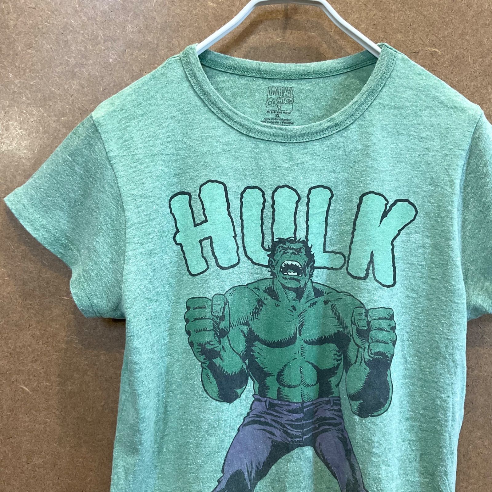 US古着 ハルクHULK マーベルコミックス ビッグプリント 半袖tシャツ緑 ...