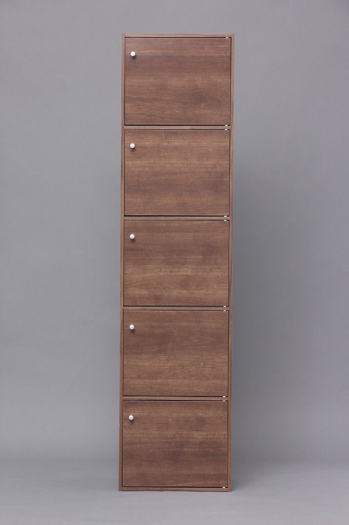 アイリスオーヤマ カラーボックス 5段 収納ボックス ドア付 本棚 幅41.5×奥行29×高さ168cm ブラウン CX-55FD IRIS OHYAMA