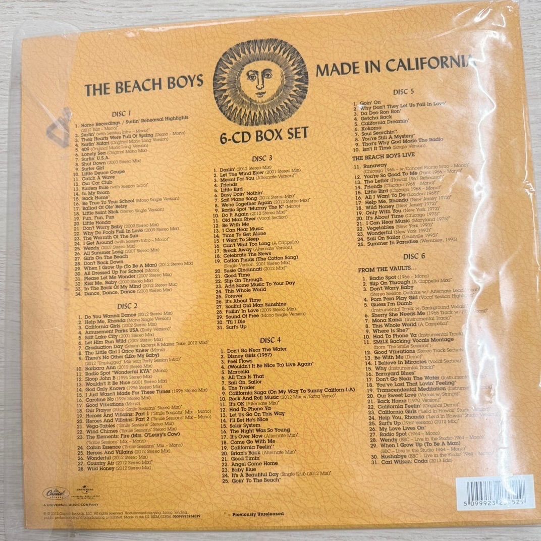 直筆サイン入り】 【未使用品】 The Beach Boys 『Made in California