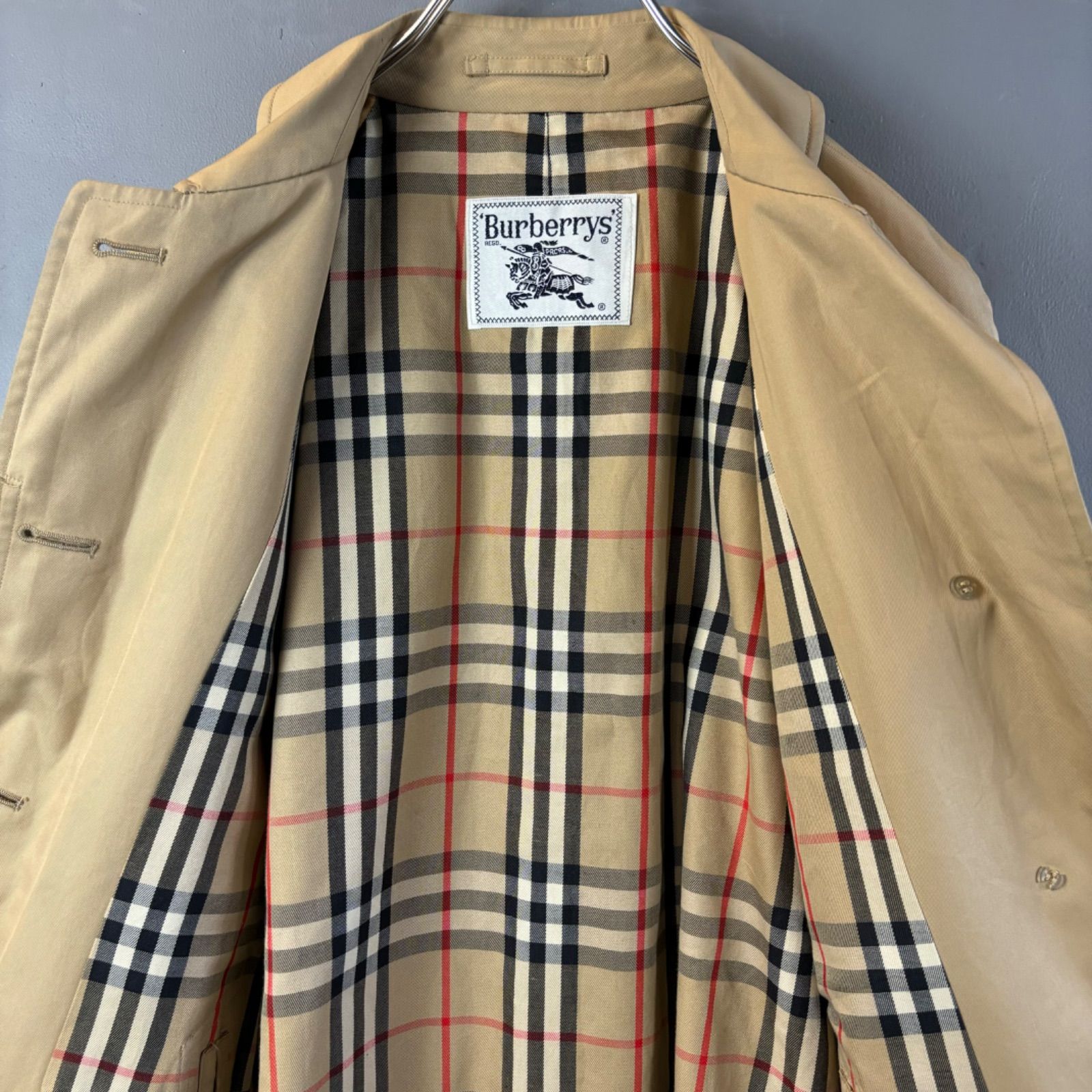 old vintage Burberrys' soutien collar coat オールド バーバリー ステンカラーコート スプリングコート ベージュ 内側ノバチェック柄 レディース 85-95-160 11AB3