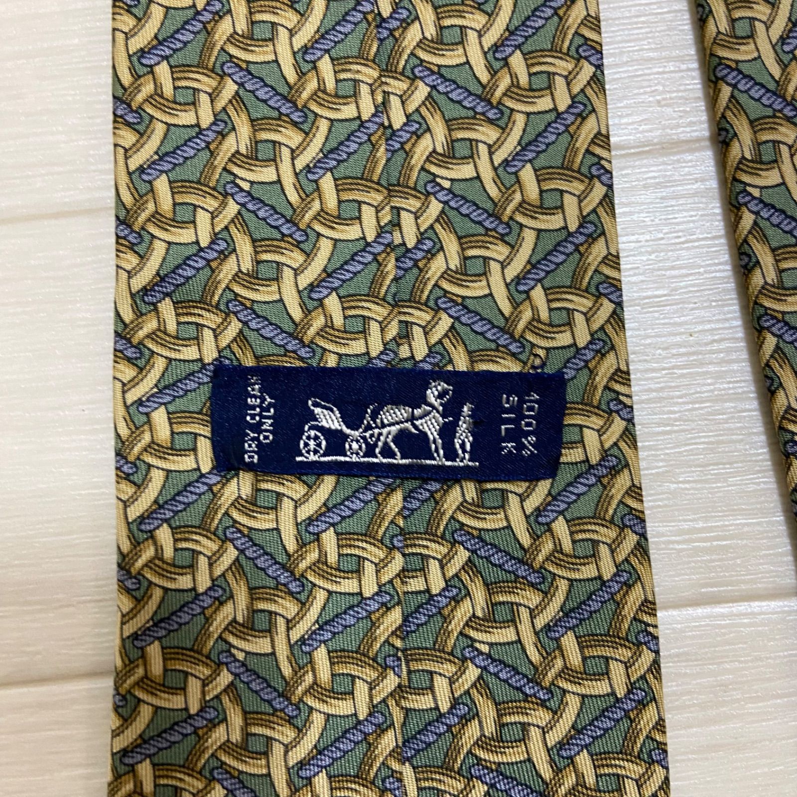 鑑定済み】HERMES エルメス シルク100% ネクタイ リング