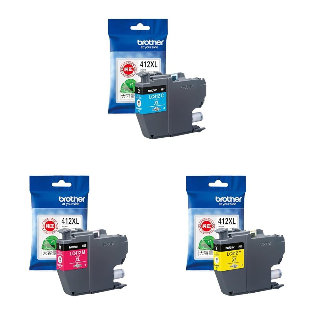 セット買い 純正 インクカートリッジシアン 大容量 LC412XLC対応型番 MFC-J7300CDW MFC-J7100CDW他 純正 インクカートリッジマゼンタ 大容量 LC412XLM対応型番 MFC-J7300CDW MFC-J7100