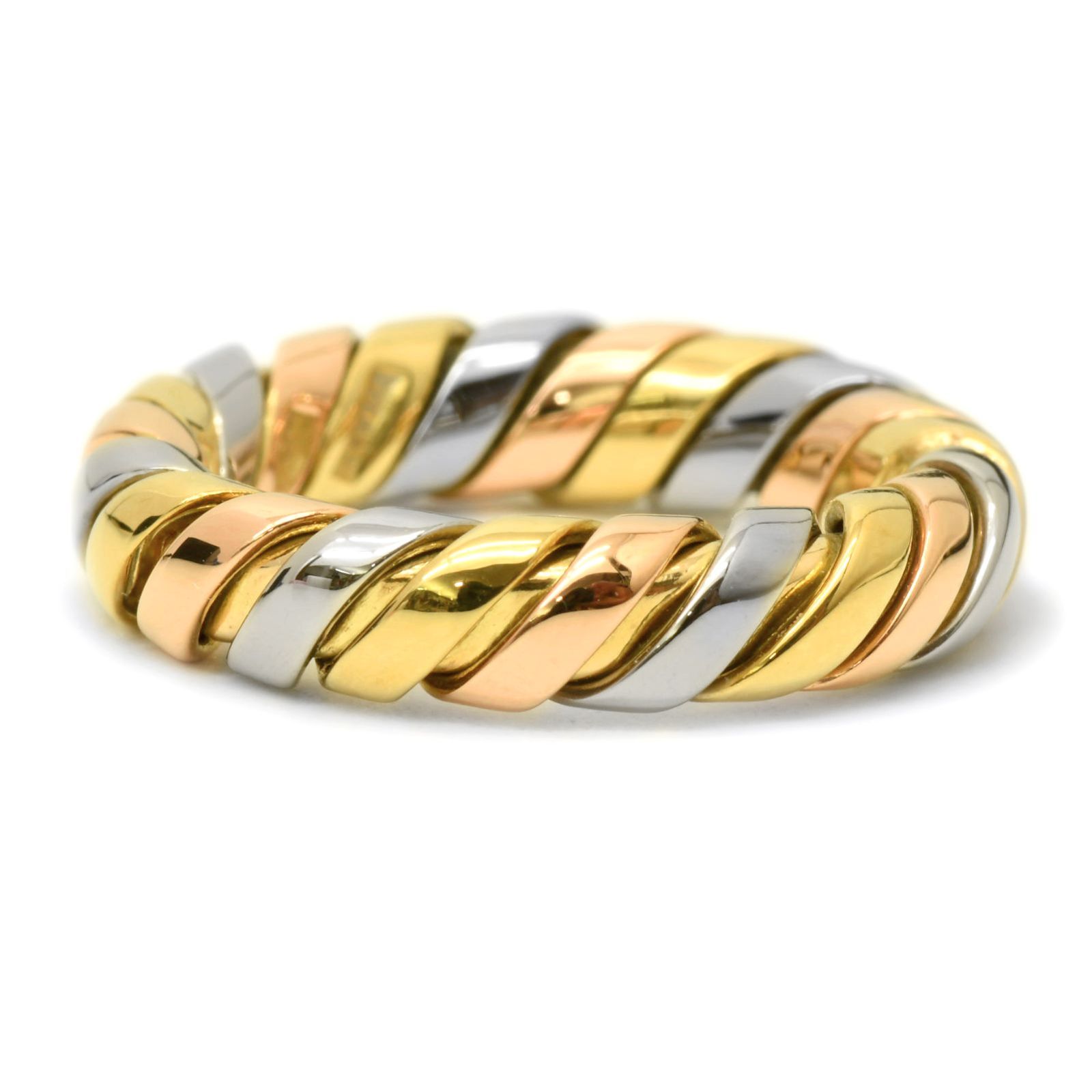 BVLGARI ブルガリ 750 トゥボガス リング 7.5号 5.0g スリーカラー
