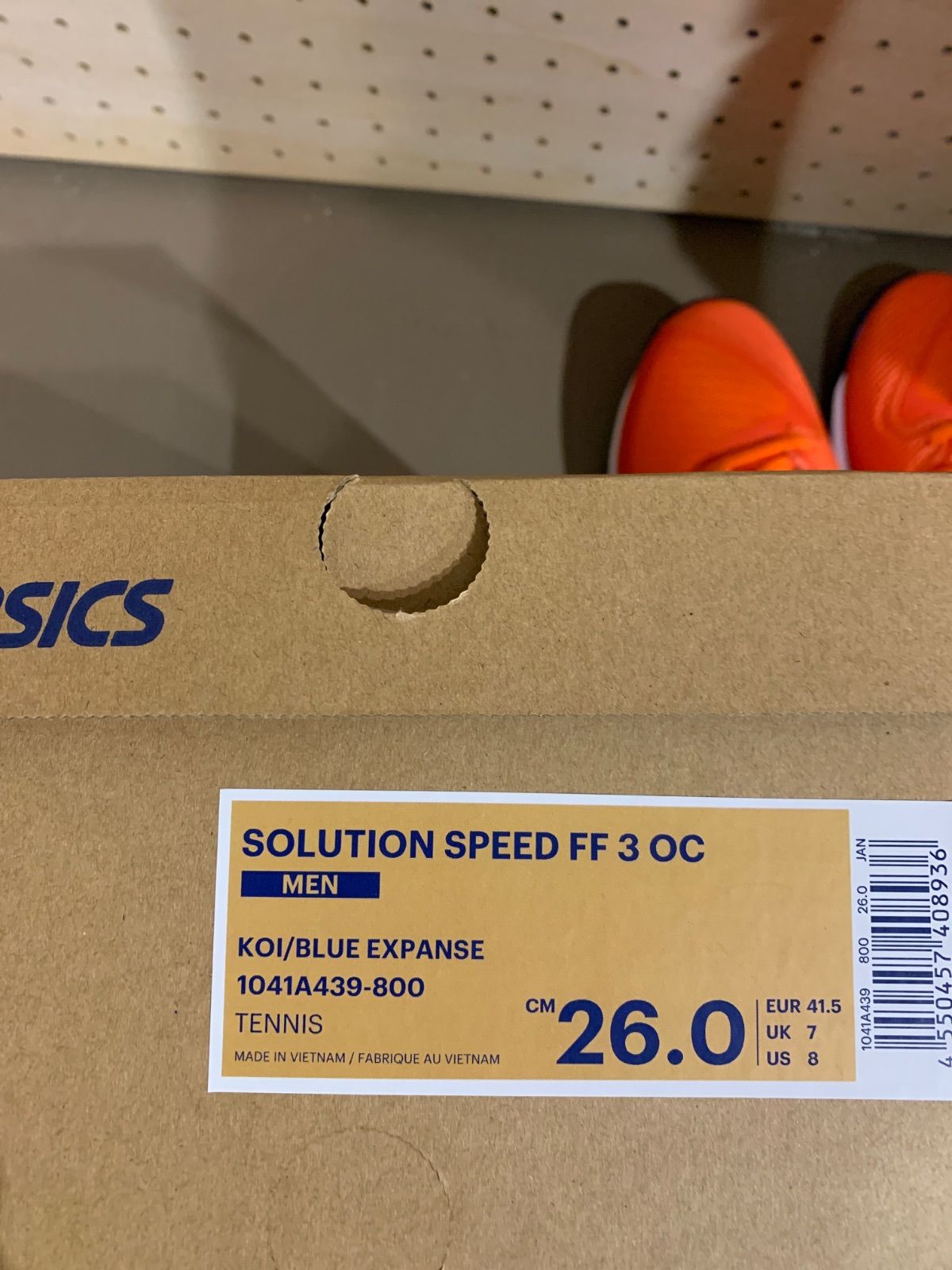 アシックステニスシューズ オレンジ×ブルー テニス靴