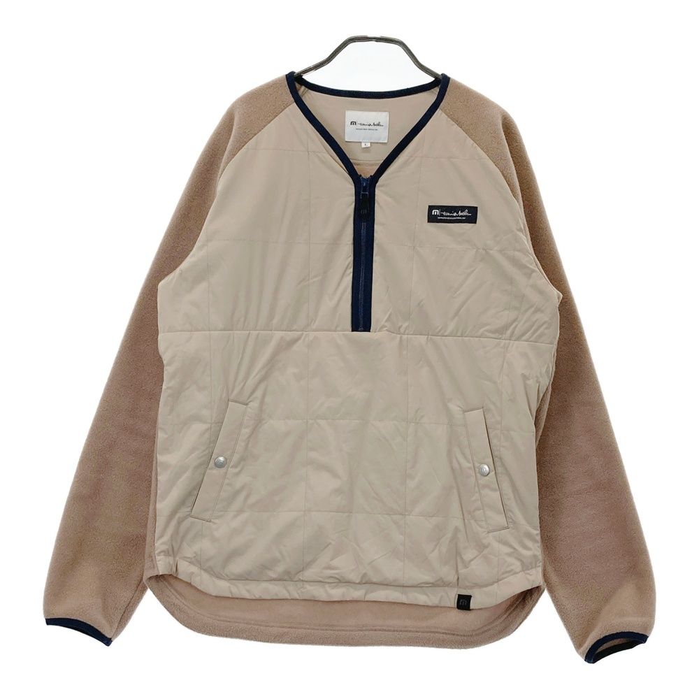 サイズ L TRAVIS MATHEW トラビスマシュー フリース切替 ハーフジップ中綿ブルゾン ベージュ系 240101394030 ゴルフウェア メンズ ストスト