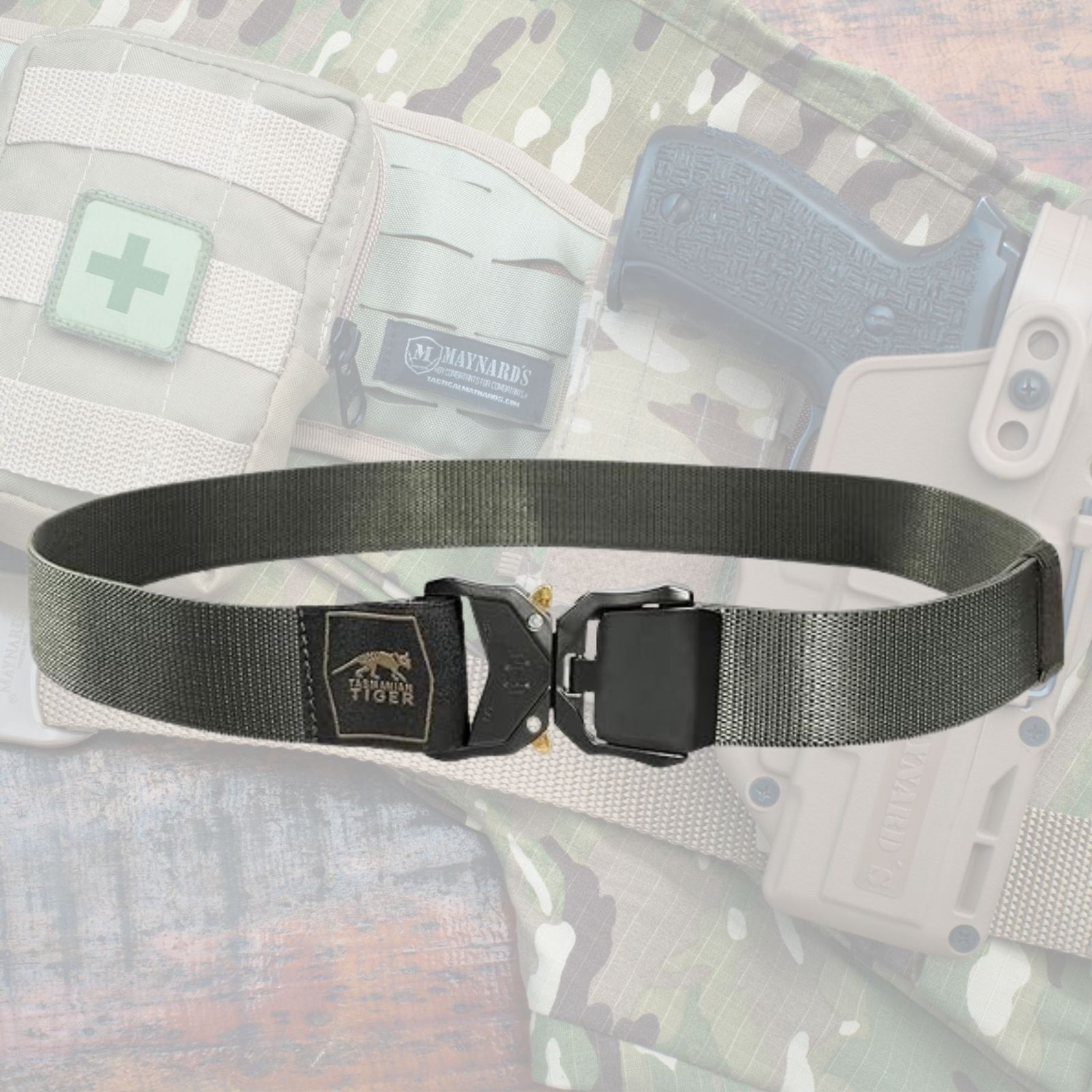 [タスマニアンタイガー] QR ストレッチ ベルト 38mm Tasmanian Tiger QR Strech Belt 38mm ストーングレーオリーブ 7277.332　正規問屋仕入れ