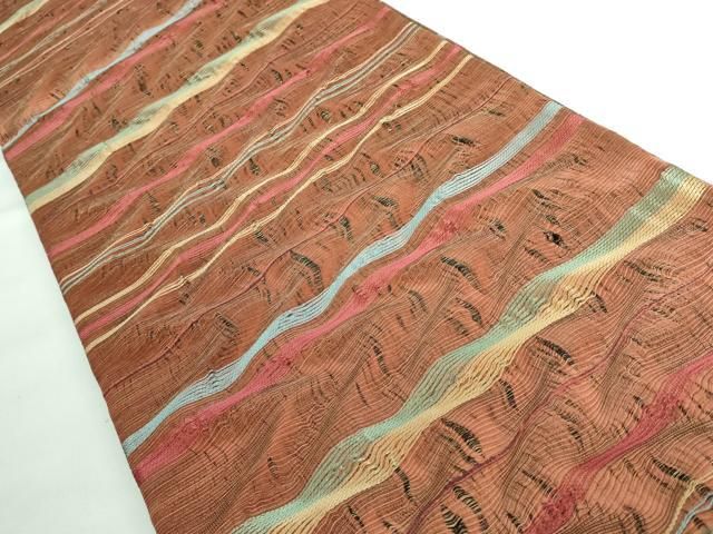 平和屋本店□極上 本場筑前博多織 草木染 手織工房 染匠：小森久 両面