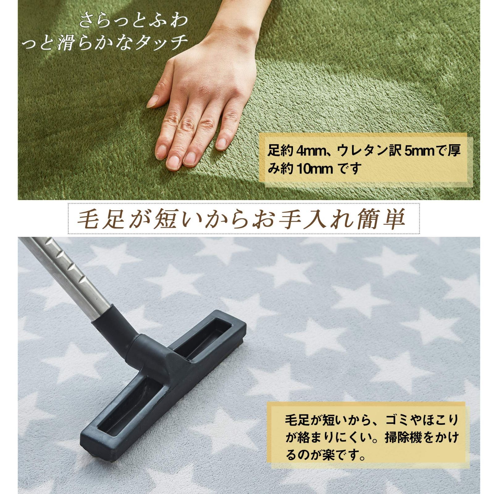 【送料無料 】 185×185cm_ダークグレー VK Living カーペット ラグ ラグマット 絨毯 185×185cm(約2畳) 滑り止め 洗える 防ダニ