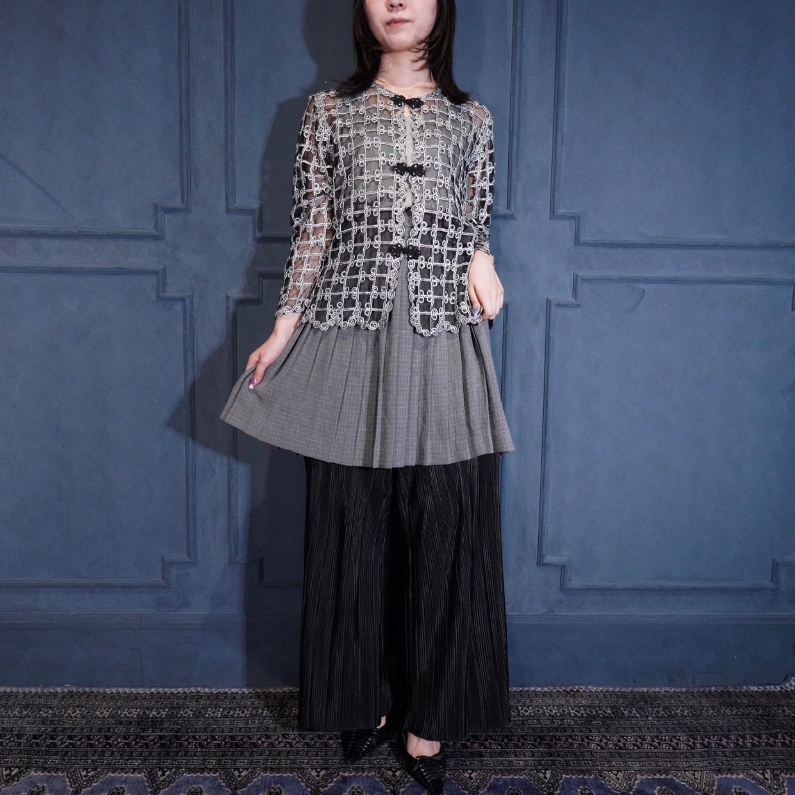 USA VINTAGE Talbots PETITES PLEATES DESIGN MINI SKIRT アメリカ古着プリーツデザインミニスカート