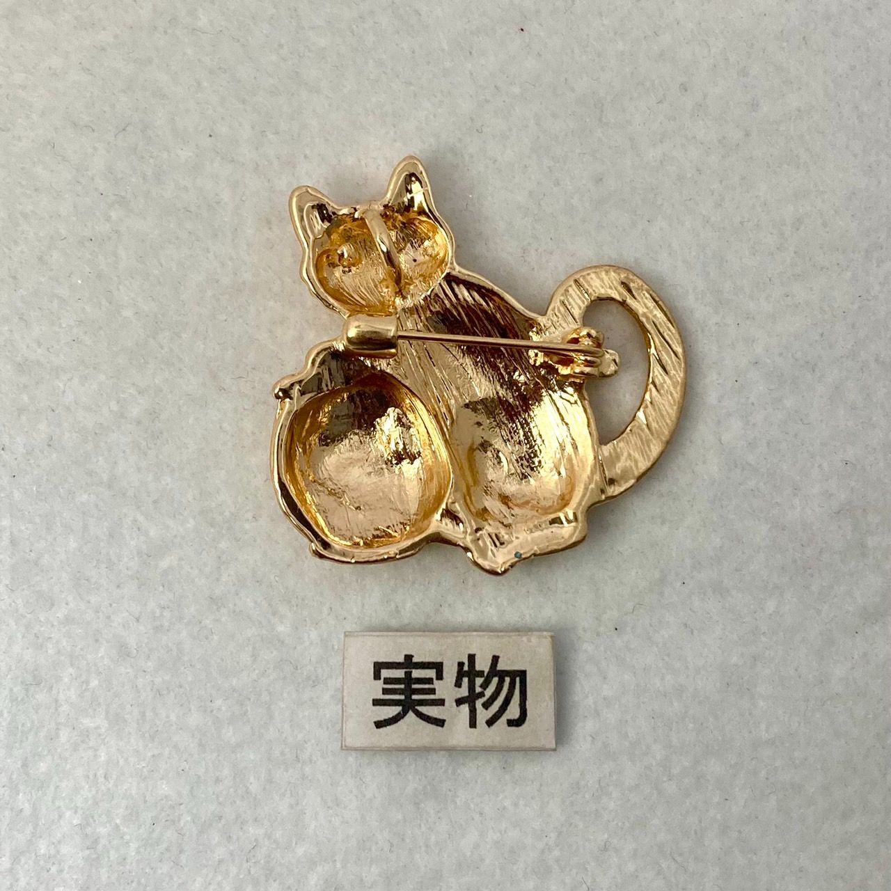 金魚鉢 猫 エナメルブローチ ゴールド かわいい おしゃれ ねこちゃん ギフト 新品