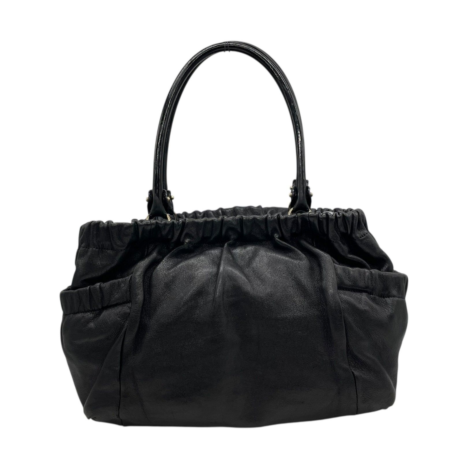 Salvatore Ferragamo フェラガモ　ハンドバッグ　黒　レザー Salvatore Ferragamo サルヴァトーレフェラガモ ロゴ金具 2WAY