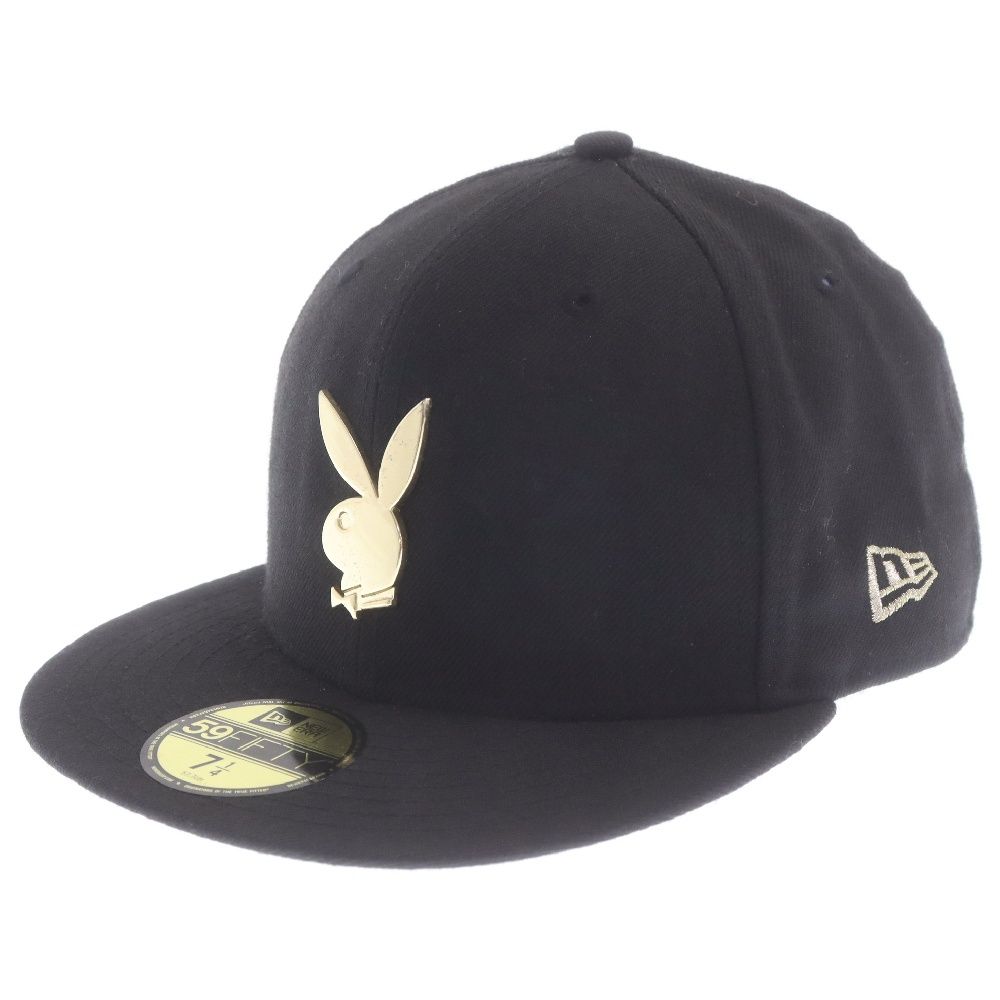 NEW ERA (ニューエラ) × PLAYBOY プレイボーイ ゴールドロゴ キャップ 帽子 ブラック