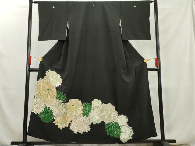 専用です　作家物☆落款入り☆美品☆正絹黒の着物単品 hitotoki_qq0161b