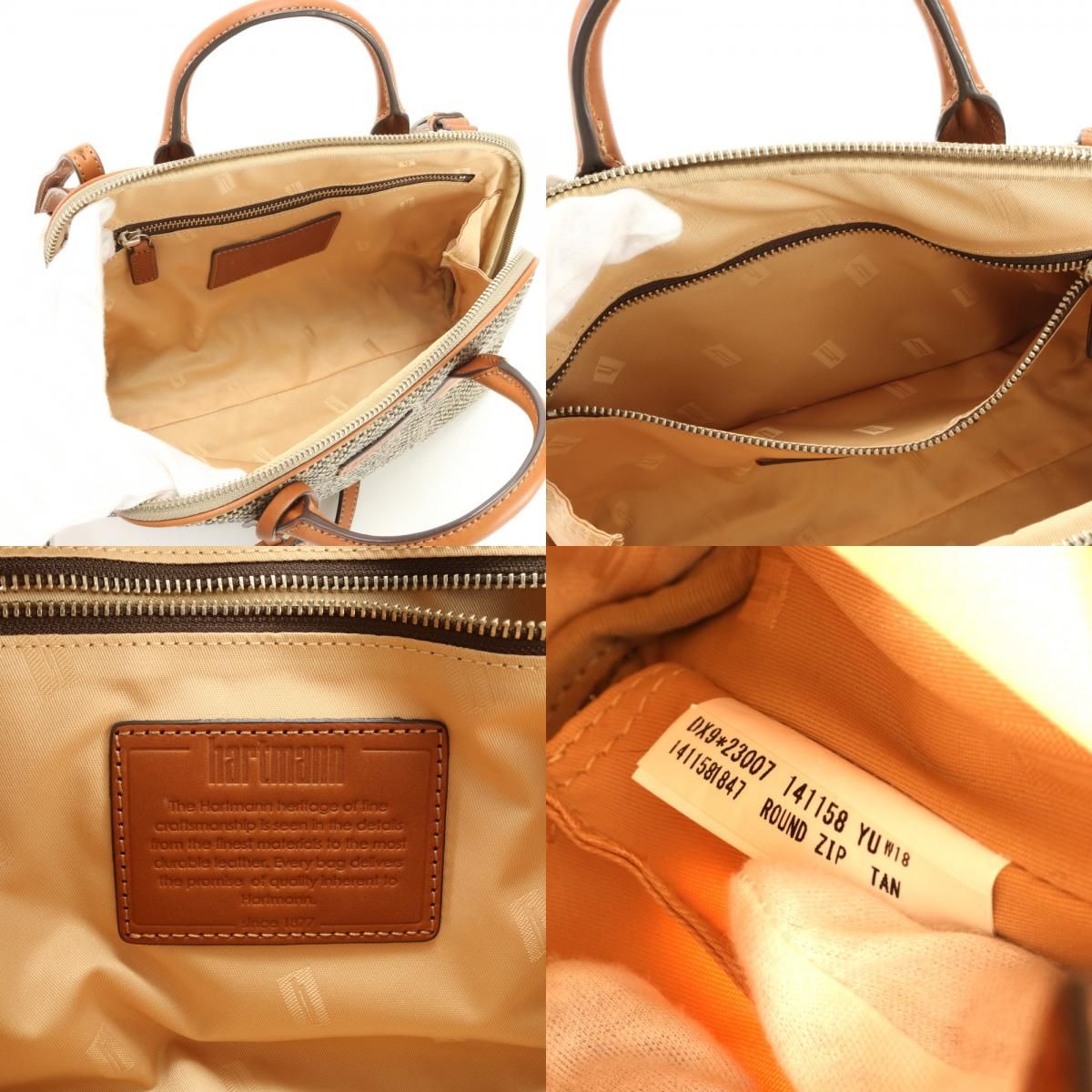 極美品 hartmann ハートマン ツイード ベルティング 2WAY ショルダー 
