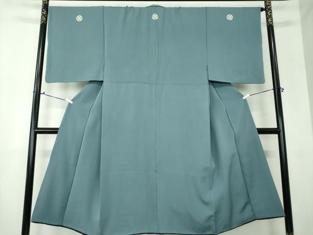 平和屋着物 男性 色紋付 羽織セット 着物 御召御納戸色 羽織 百入茶色 正絹 ps