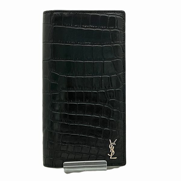 イヴ サンローラン 607746 クロコ調 レザー タイニーコンチネンタル 長財布 メンズ