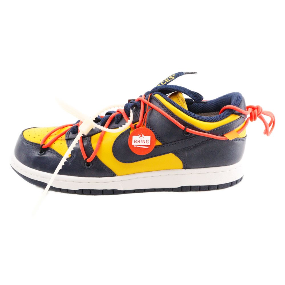 NIKE (ナイキ) ×OFF-WHITE DUNK LOW オフホワイト ダンク ローカットスニーカー ミシガン ネイビー/イエロー  US10/28cm CT0856-700 - メルカリ