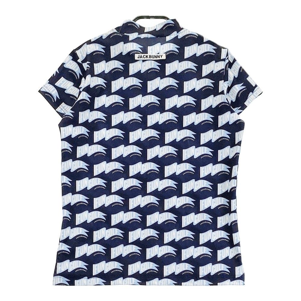 サイズ 0 JACK BUNNY ジャックバニー モデル ハイネック半袖Tシャツ 総柄 FUNGOLF ネイビー系 240101255289 ゴルフウェア レディース ストスト