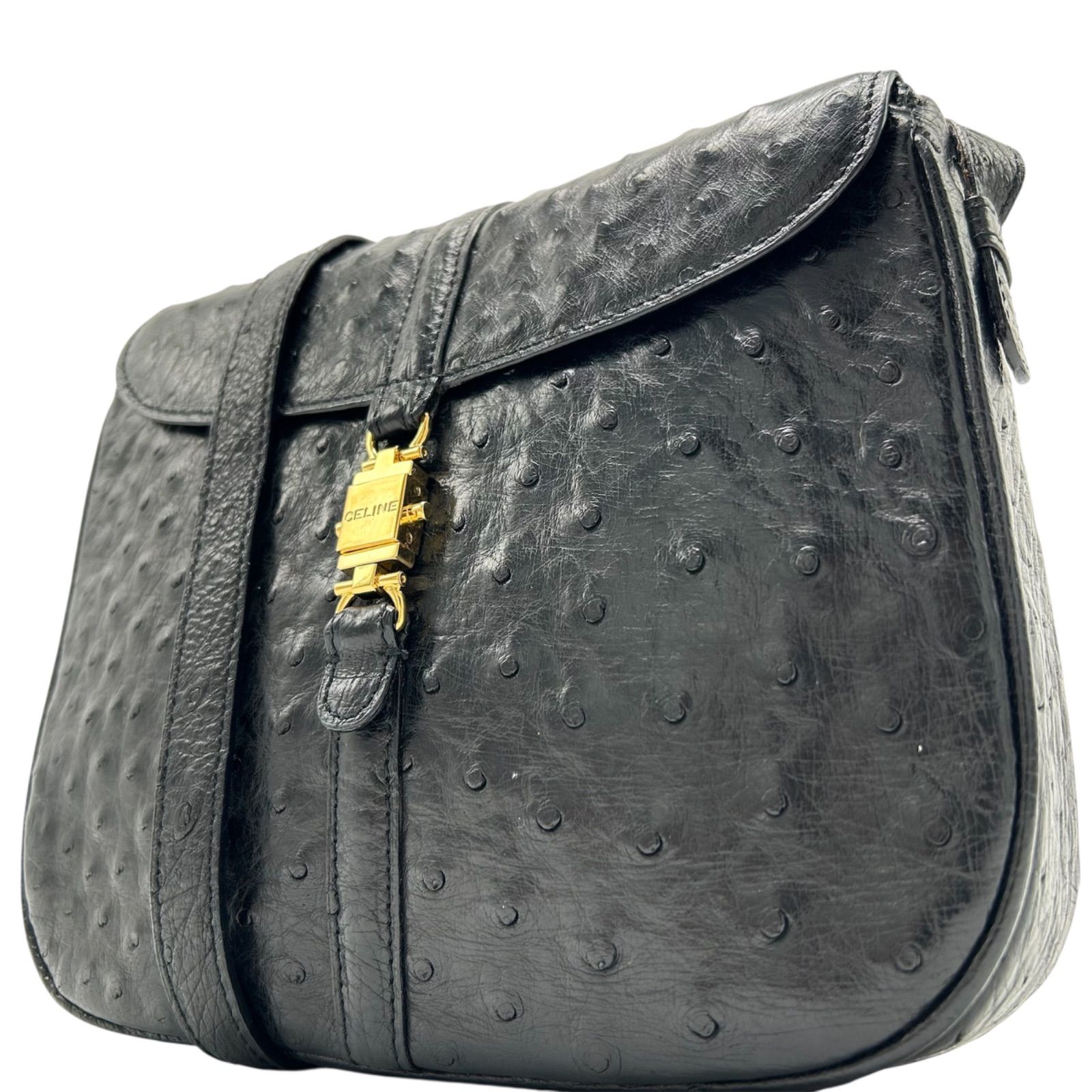 ◎ 希少品 極美品 CELINE セリーヌ ジャッキー オーストリッチ 