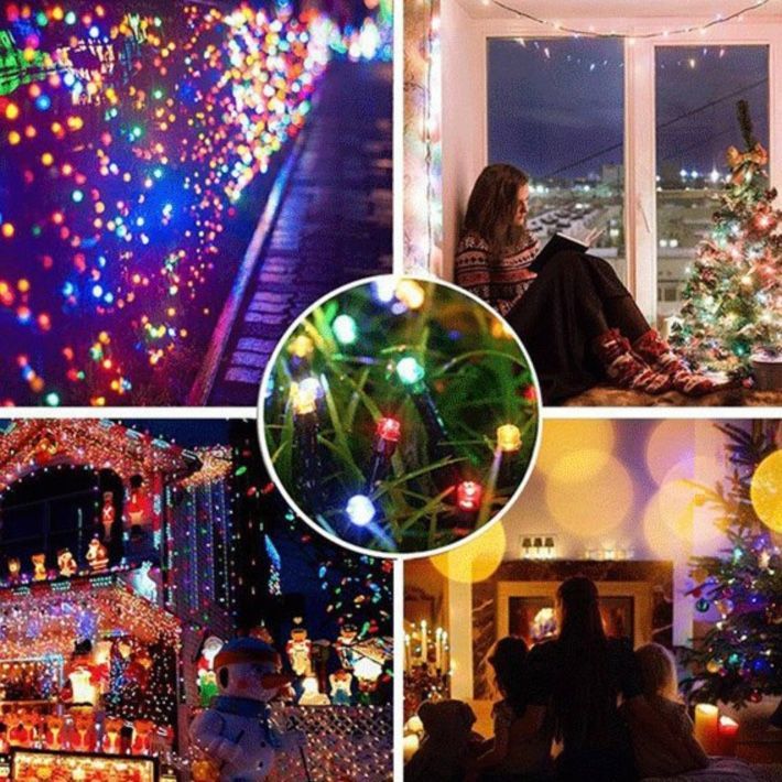 イルミネーション ソーラーライト カラフル 4色 200LED : クリスマス