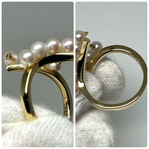 TASAKI　タサキ　デインジャープラスリング　6号　Ꮶ18ゴールド　あこや真珠 TASAKI タサキ デインジャー プラス あこやパール 真珠 リング 指輪