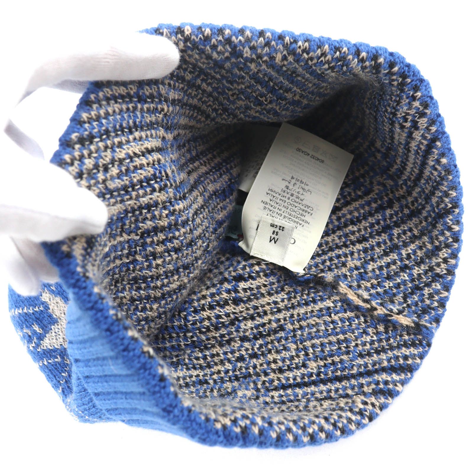 ニットキャップ ブルー