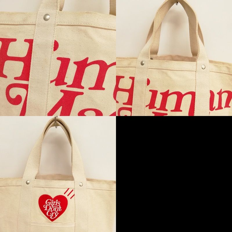 ヒューマンメイド HUMAN MADE 19SS Girls Don't Cry MINI TOTE BAG キャンバス トートバッグ ミニトート  オフホワイト 生成り