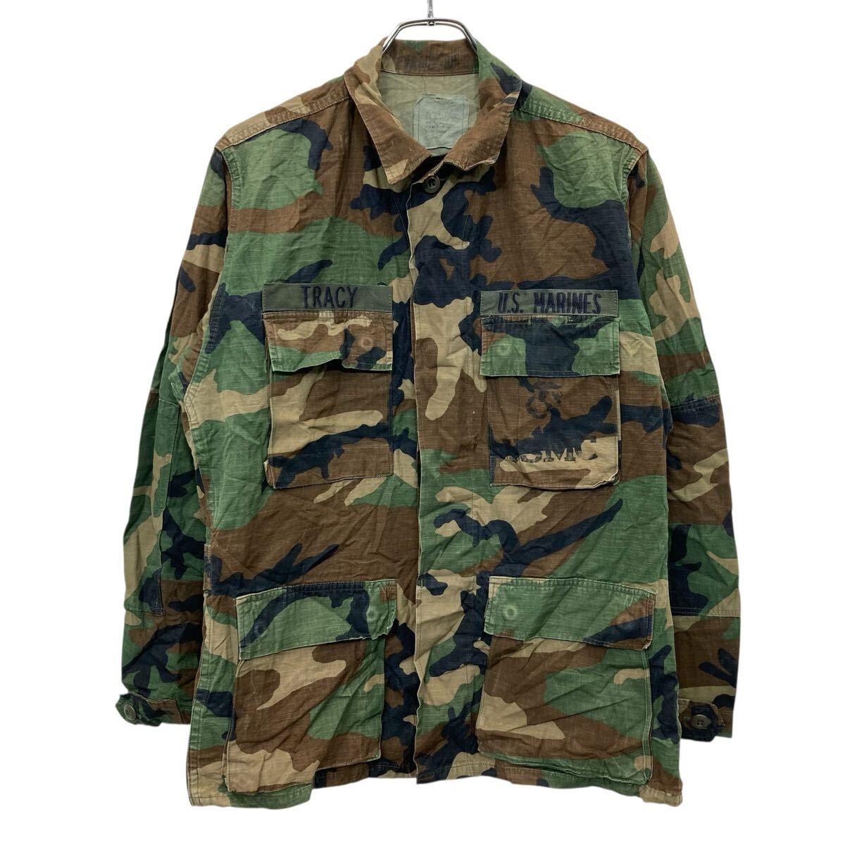 U.S.ARMY BDUコンバットジャケット S グリーン 米軍 80's USA製 ウッドランドカモ 迷彩 リップストップ 古着卸 アメリカ仕入 a706-5645