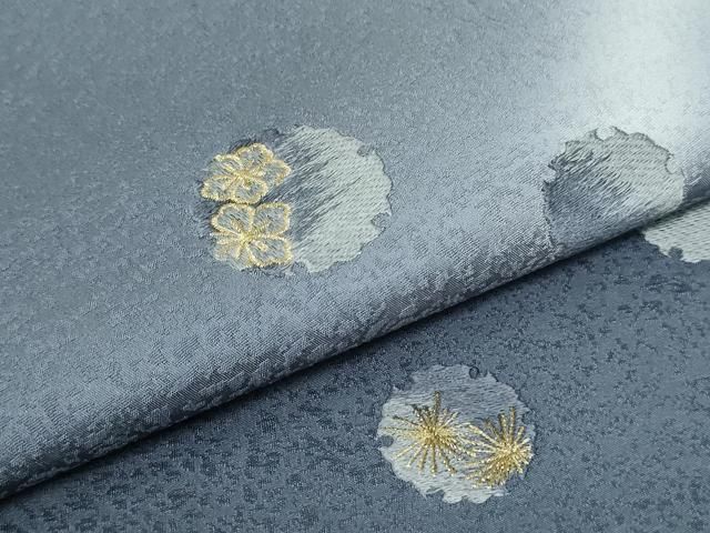 平和屋着物●太鼓柄袋帯　唐織　総刺繍　雪輪花文　金糸　正絹　逸品　未使用　DAAT7727ob 平和屋着物○太鼓柄袋帯 唐織 総刺繍 雪輪花文 金糸 正絹 逸品 未使用