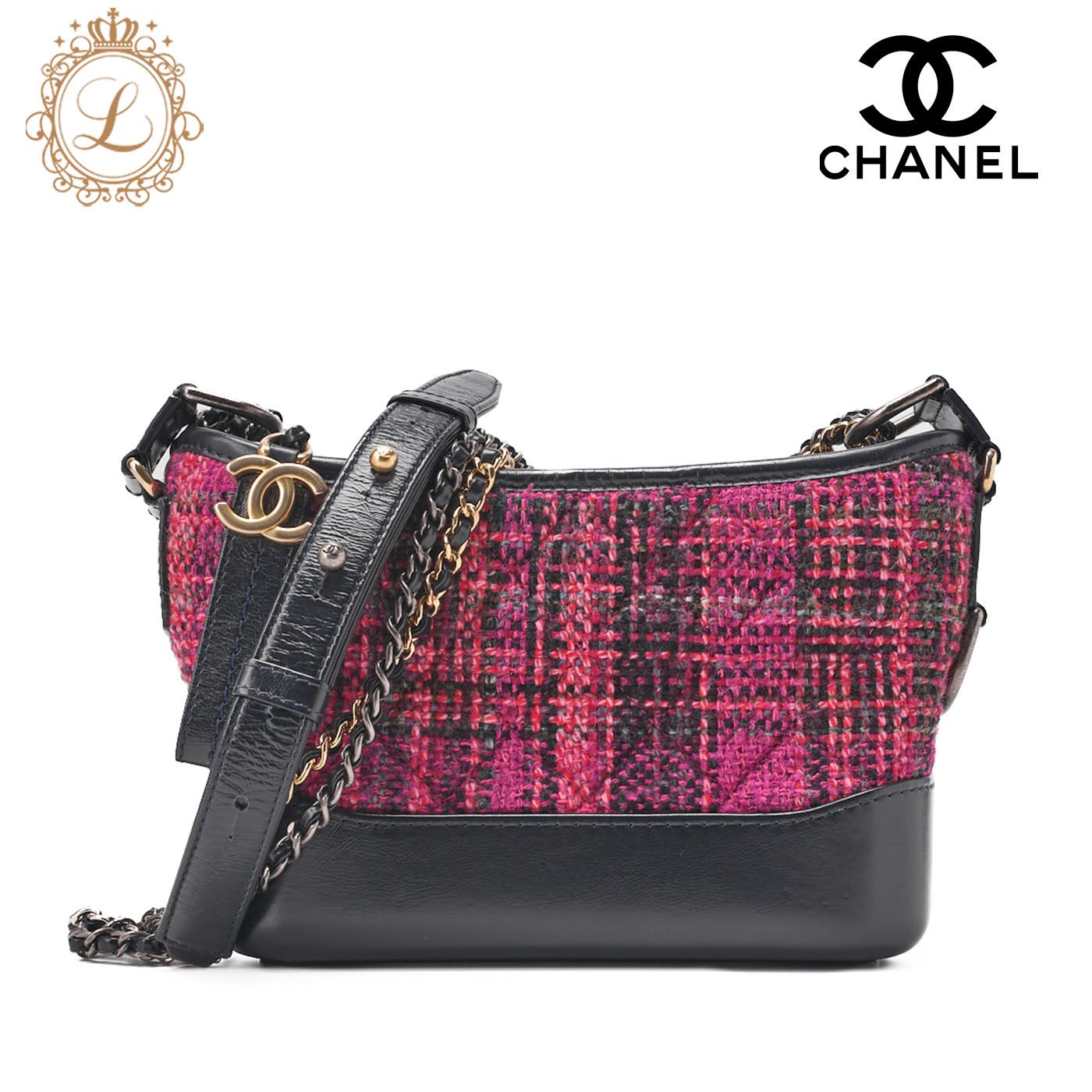 CHANEL シャネル チェーンショルダーバッグ マトラッセ ガブリエル ドゥ シャネル シルバー×ゴールド金具 レディース 送料無料