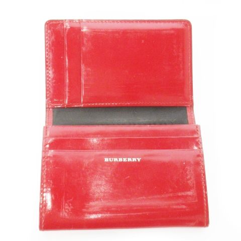 バーバリー BURBERRY カードケース 名刺入れ エナメルレザー 革