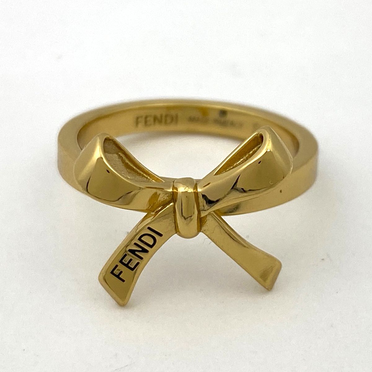フェンディ FENDI ロゴ リボン リング 指輪 リング 11号 GP