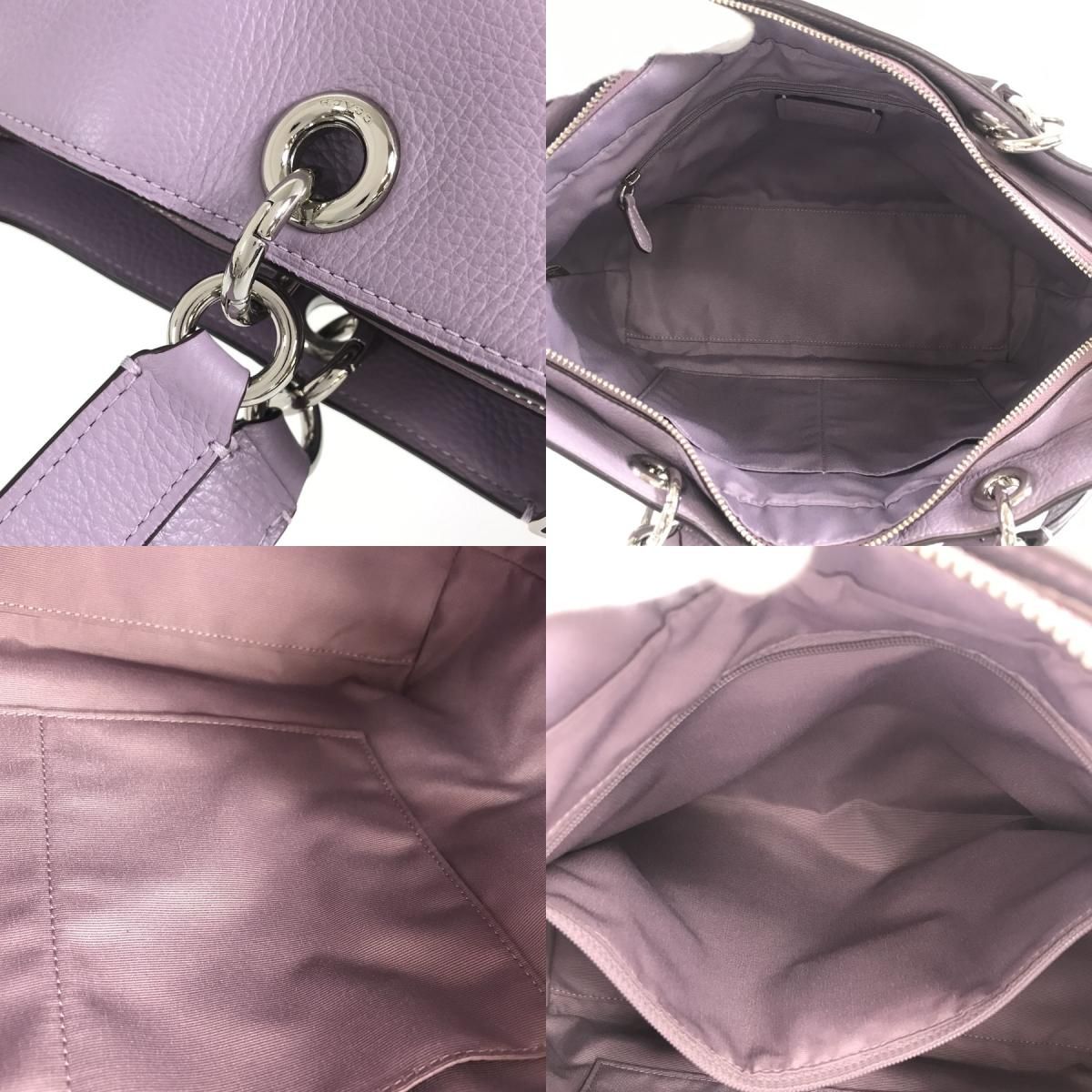 コーチ COACH F76701 パープル レザー トートバッグ rsa【中古