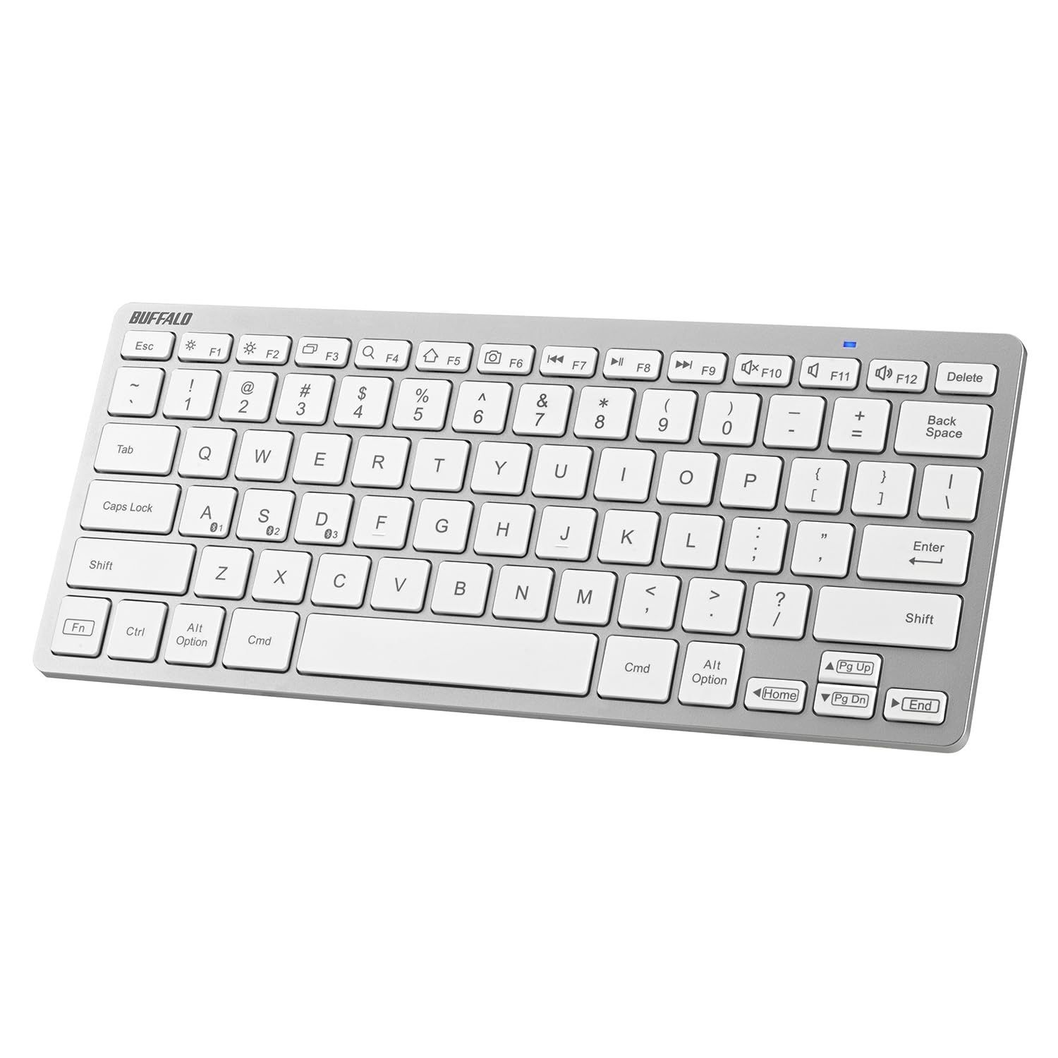 【在庫処分】BSKBB335SV シルバー US配列 在宅 テレワーク リモート 対応 iPhone16 / PC/Windows/Mac キーボード コンパクト Bluetooth5.0対応 バッファロー