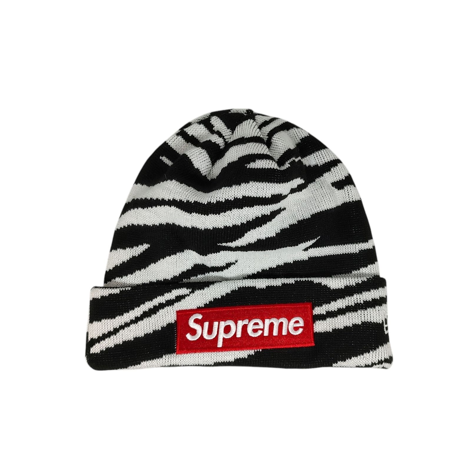 Supreme シュプリーム 22AW × New Era Box Logo Beanie ニット キャップ G2907222022 F zebra ブラック×ホワイト