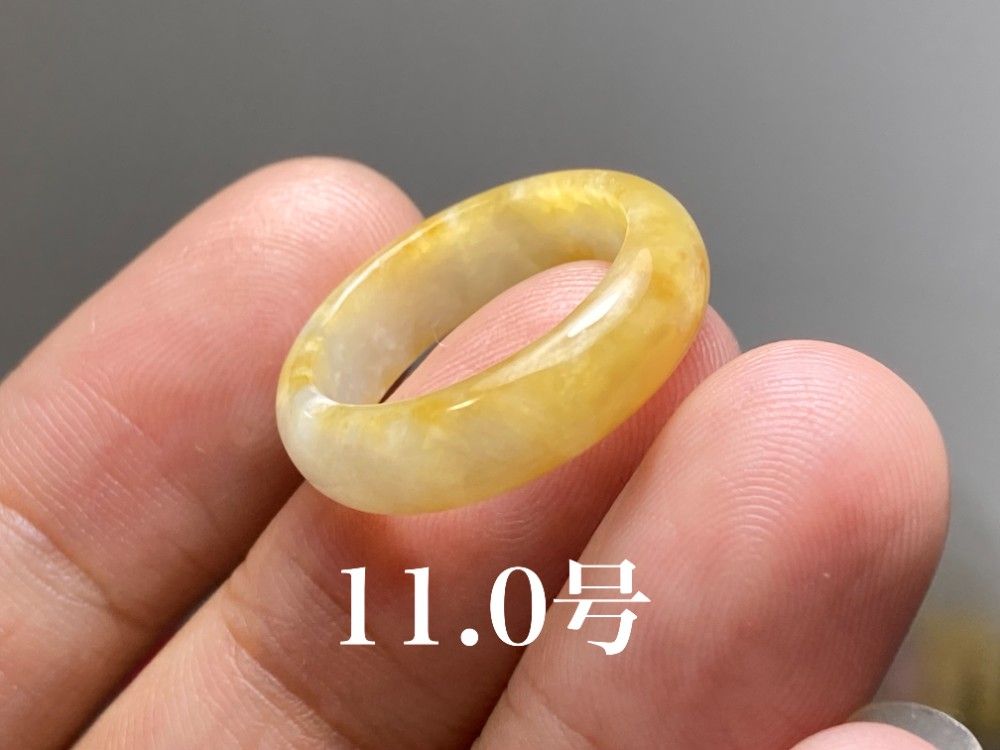 L11-235 一点物 黒緑 13.5号 ミャンマー産A貨本翡翠くりぬき