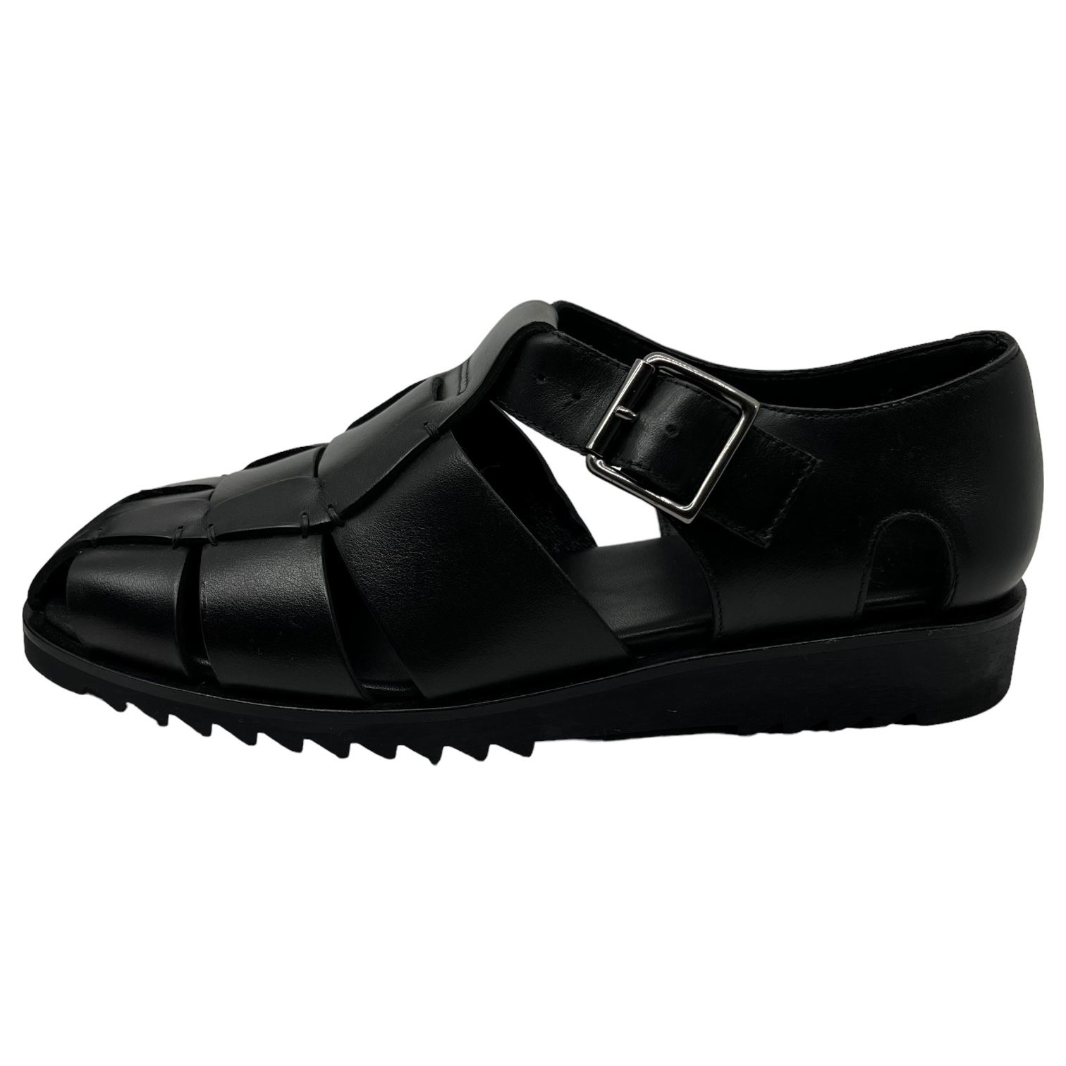Paraboot ブラック サンダル　39 箱付き Paraboot パシフィック ブラック レザー サンダル EU39