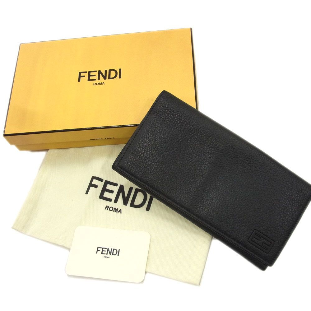 極美品 定価10万円以上○FENDI フェンディ レザー 長財布 ロング ウォレット ブラック 大容量 FFロゴ メンズ レディース 正規品 新品同様  - メルカリ