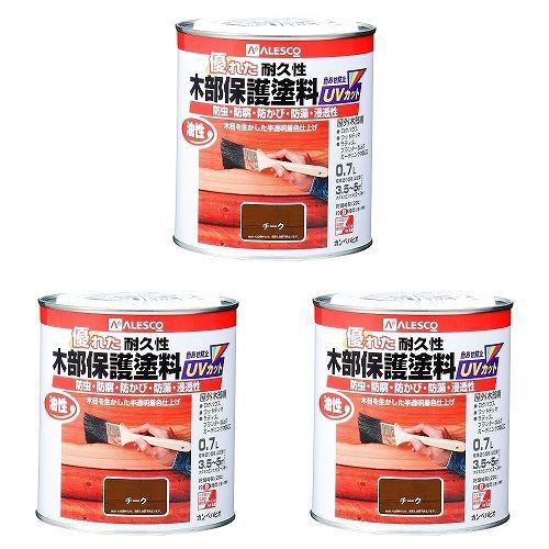 カンペハピオ - 油性木部保護塗料 - チーク - 0.7L 3缶セット【BT-71