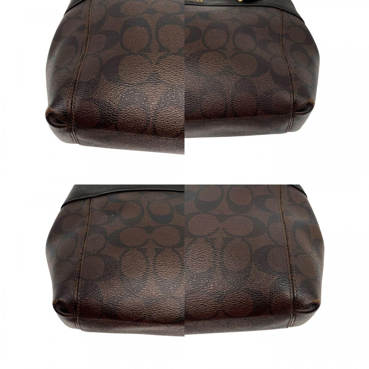 COACH コーチ ショルダーバッグ PVC/レザー 茶 ブラウン【中古】ユニ  