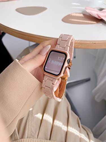 匿名配送】杏色_41MM [Briever] Apple Watch バンド 樹脂バンド 保護