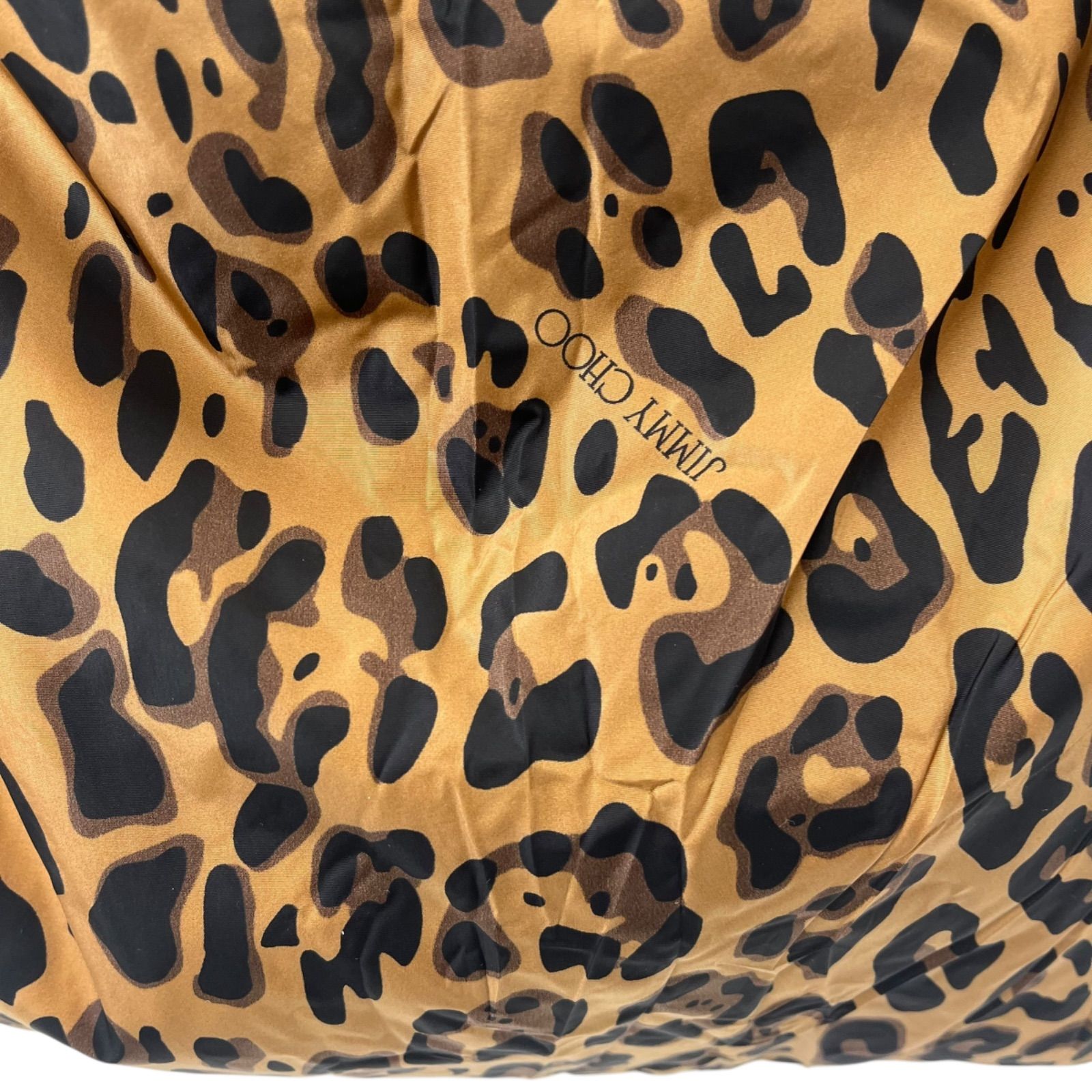 美品 ジミーチュウ JIMMY CHOO レオパード柄 ナイロン トート 