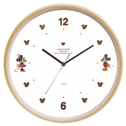 ディズニー ウッドパーツクロック 壁掛け時計 ミッキー-ミニー CLOCK63605 ミッキー-ミニー